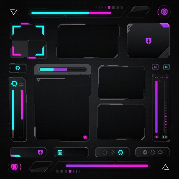 UI kit de HUD y menús